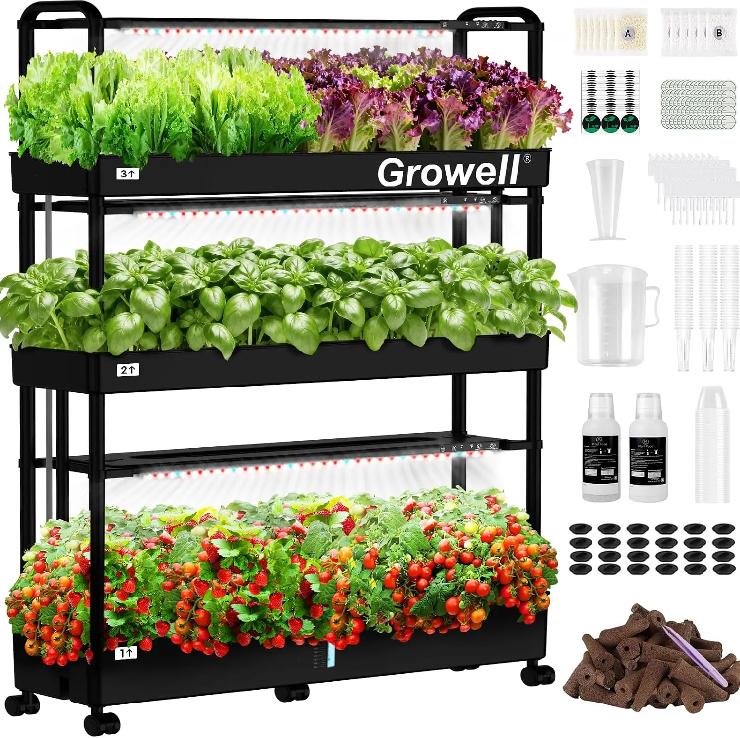 Hydroponic Grow Pod - Großes Hydroponisches Anbausystem-Set, 90 Pflanzkapseln Vertikaler